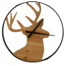 Wood and metal clock Deer