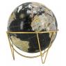 Globe en résine noir et métal doré