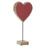 Coeur rouge en manguier sur socle