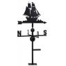 Wrought iron weather vane with boat design