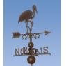 Cast iron weather vane stork