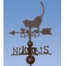 Cast iron cat and mouse weather vane