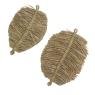 Set of 2 jute leaf wall decor