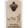 Bottle opener made of MDF and metal.