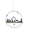 Metal and wood wall decoration