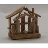 Pine wood and ceramic Christmas crib