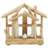 Pine wood and ceramic Christmas crib
