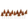 Set of 12 metal tree-shaped picks 