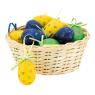 Split willow basket with 18 easter eggs