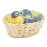 Split willow basket with 18 easter eggs