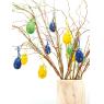 Split willow basket with 18 easter eggs