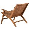 Teak and camel leather armchair