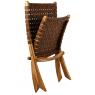 Teak and leather folding armchair