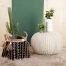 White matt ceramic vase in bamboo design