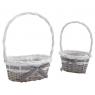 Wood and willow baskets with ribbon