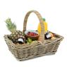 Grey pulut rattan basket with handle