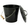 Ash bucket with shovel and broom