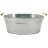 Oval basket in galvanized metal