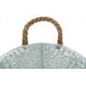 Round metal basket with white spots