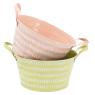 Round lacquered metal basket