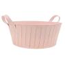 Corbeille ronde en métal laqué rose