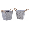 White patinated metal basket Cactus