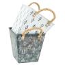 White patinated metal basket Cactus