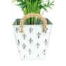 White patinated metal basket Cactus
