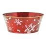 Round lacquered metal basket Snowflakes