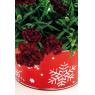 Round lacquered metal basket Snowflakes