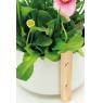 White lacquered metal and wood flower pot cover