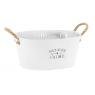 White lacquered metal basket