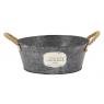 Patinated metal round basket