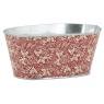 Red lacquered metal ovale basket - Holly design