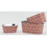 Red lacquered metal ovale basket - Holly design