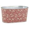Red lacquered metal ovale basket - Holly design
