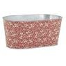 Red lacquered metal ovale basket - Holly design