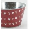 Metal round floral containers - Hearts