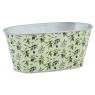 Metal ovale basket with Olives design