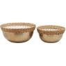 Baskets in metal and rattan