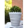 Taupe grey lacquered metal flower pot cover