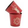 Stained red metal flower pot covers Deer or Snowflakes