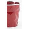 Red lacquered metal floral pot cover