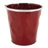 Red lacquered metal floral pot cover