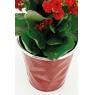 Red lacquered metal floral pot cover