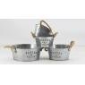 Galvanized metal basket - Fleurs & Jardin