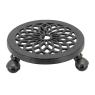 Cast iron support on castors