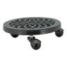 Cast iron support on castors