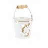 White lacquered metal floral container