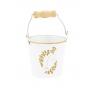 White lacquered metal floral container
